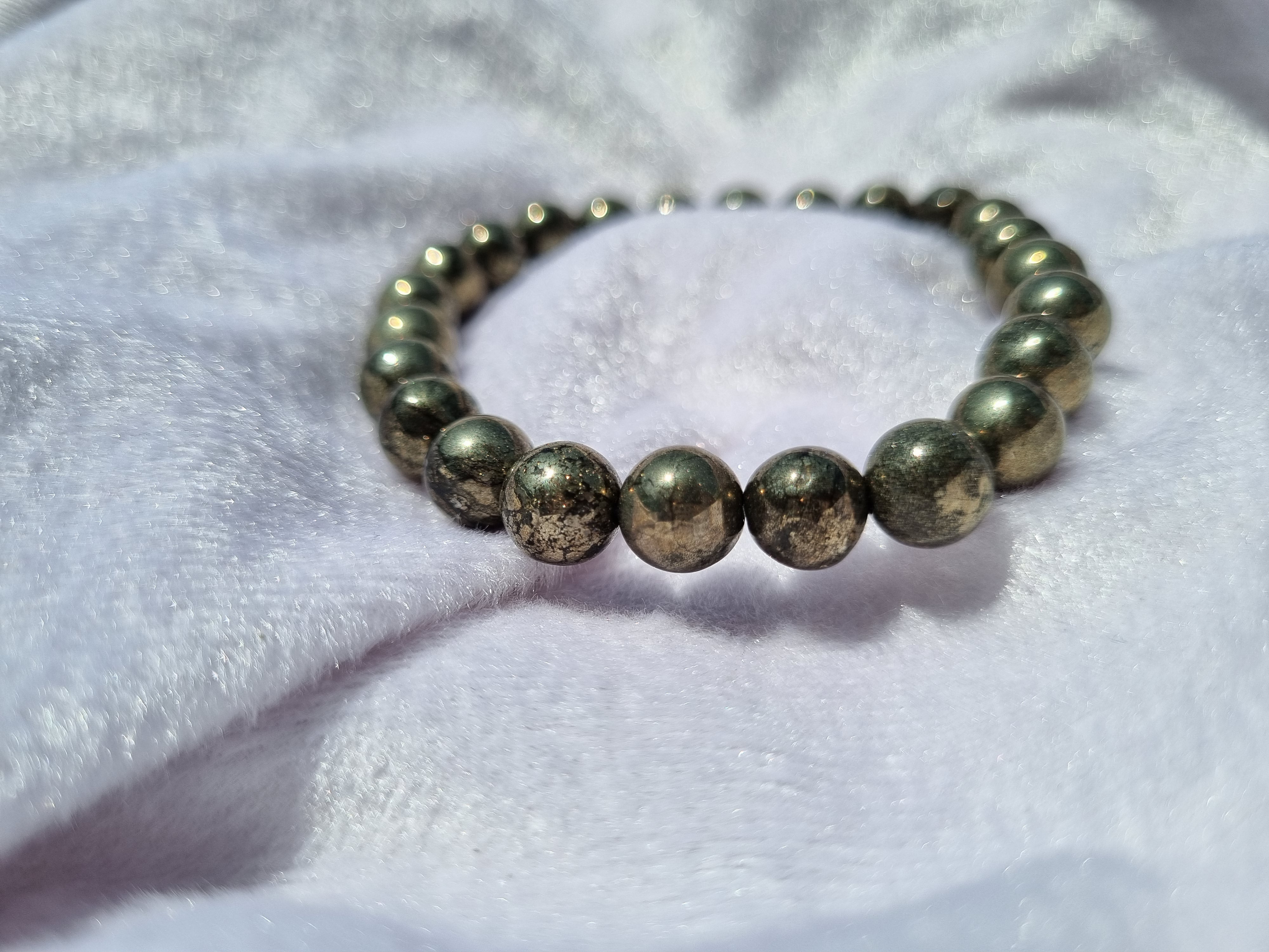 Natural Pyrite Bracelet | Money Magnet Stone | Wealth & Protection Crystal Bracelet | Energy Healing Jewelry for Success & Confidence