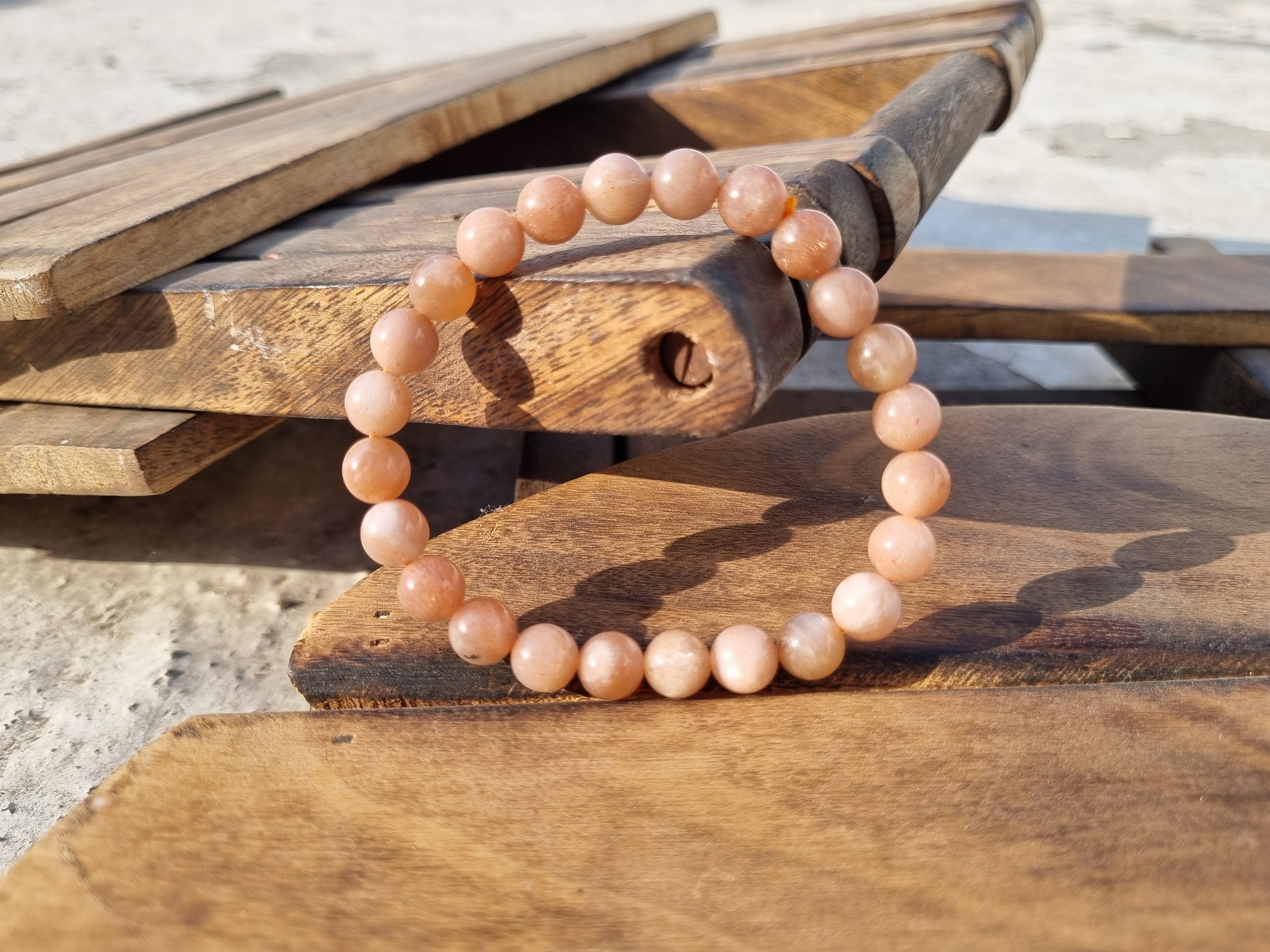 Sunstone Bracelet for Confidence & Joy | Healing Crystal Jewelry for Positive Energy 8 Mm