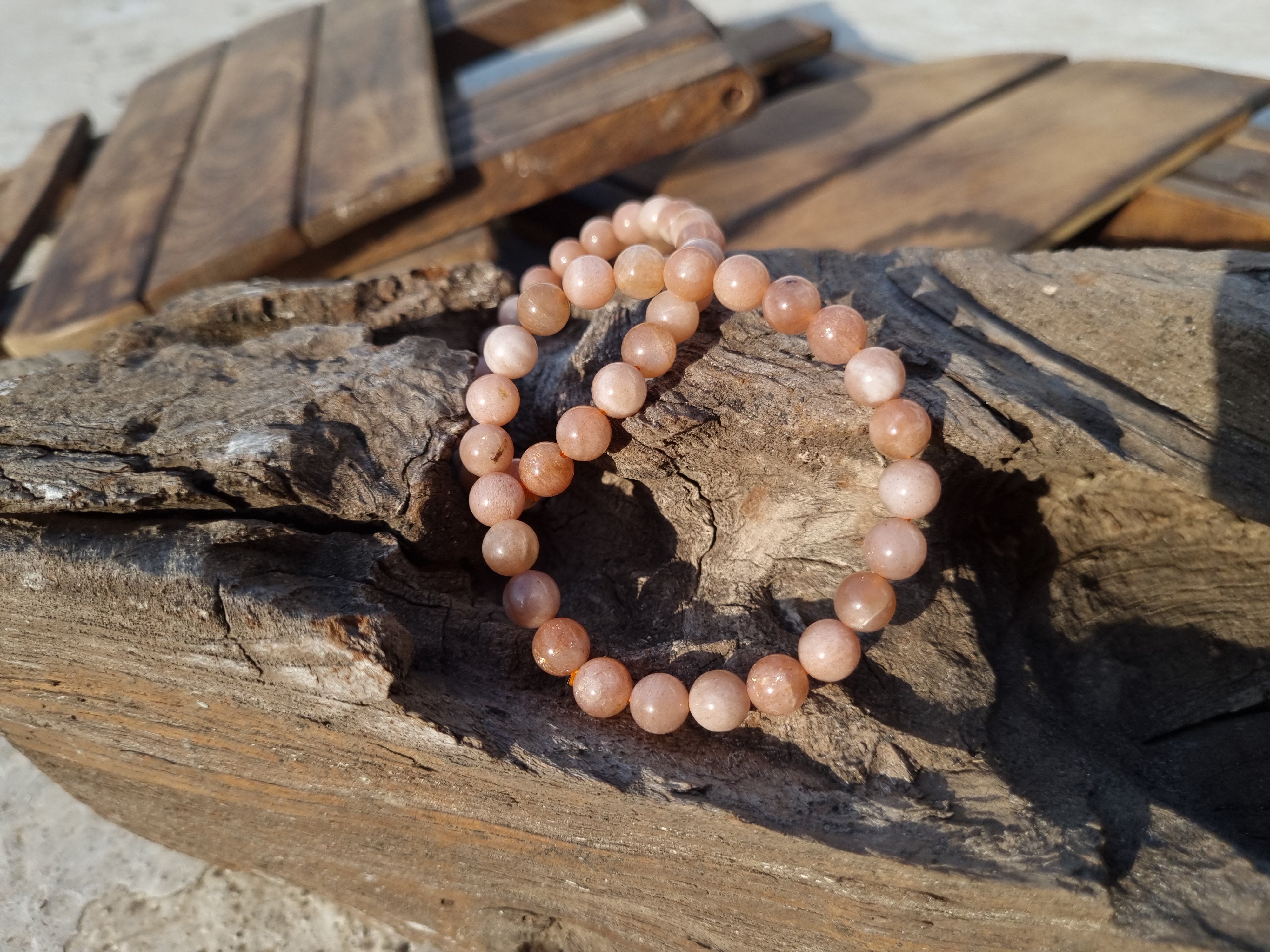 Sunstone Bracelet for Confidence & Joy | Healing Crystal Jewelry for Positive Energy 8 Mm