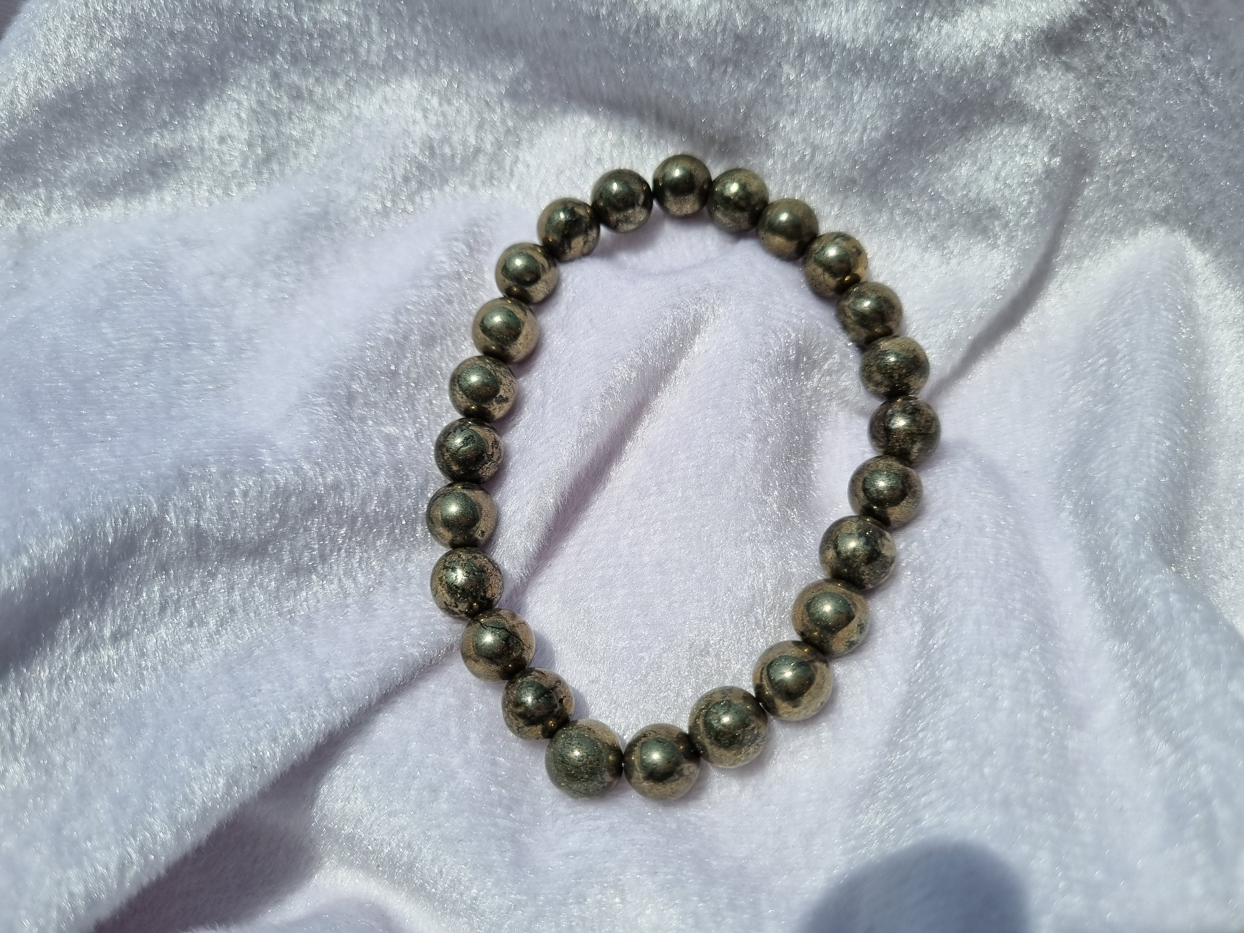 Natural Pyrite Bracelet | Money Magnet Stone | Wealth & Protection Crystal Bracelet | Energy Healing Jewelry for Success & Confidence