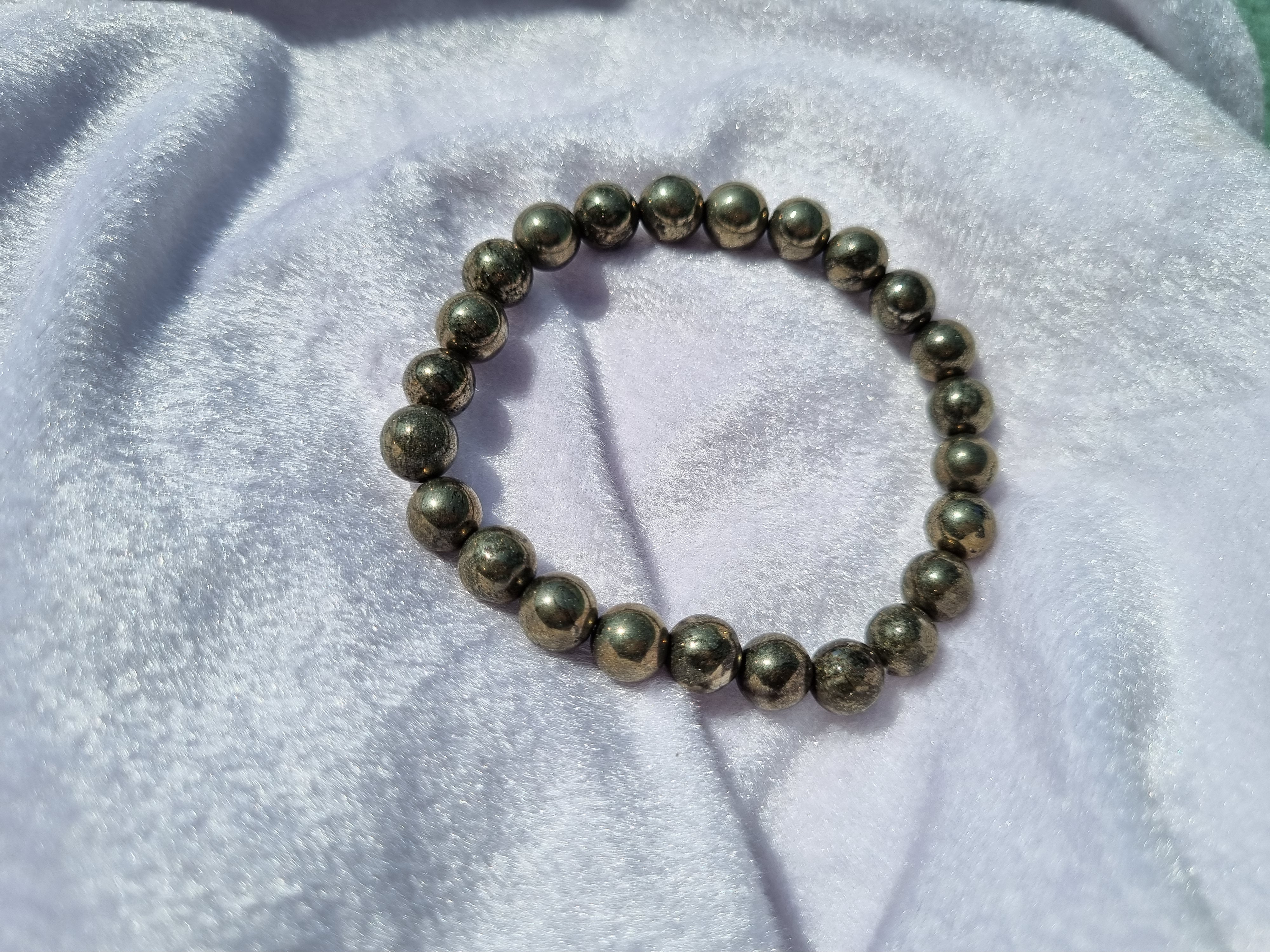 Natural Pyrite Bracelet | Money Magnet Stone | Wealth & Protection Crystal Bracelet | Energy Healing Jewelry for Success & Confidence