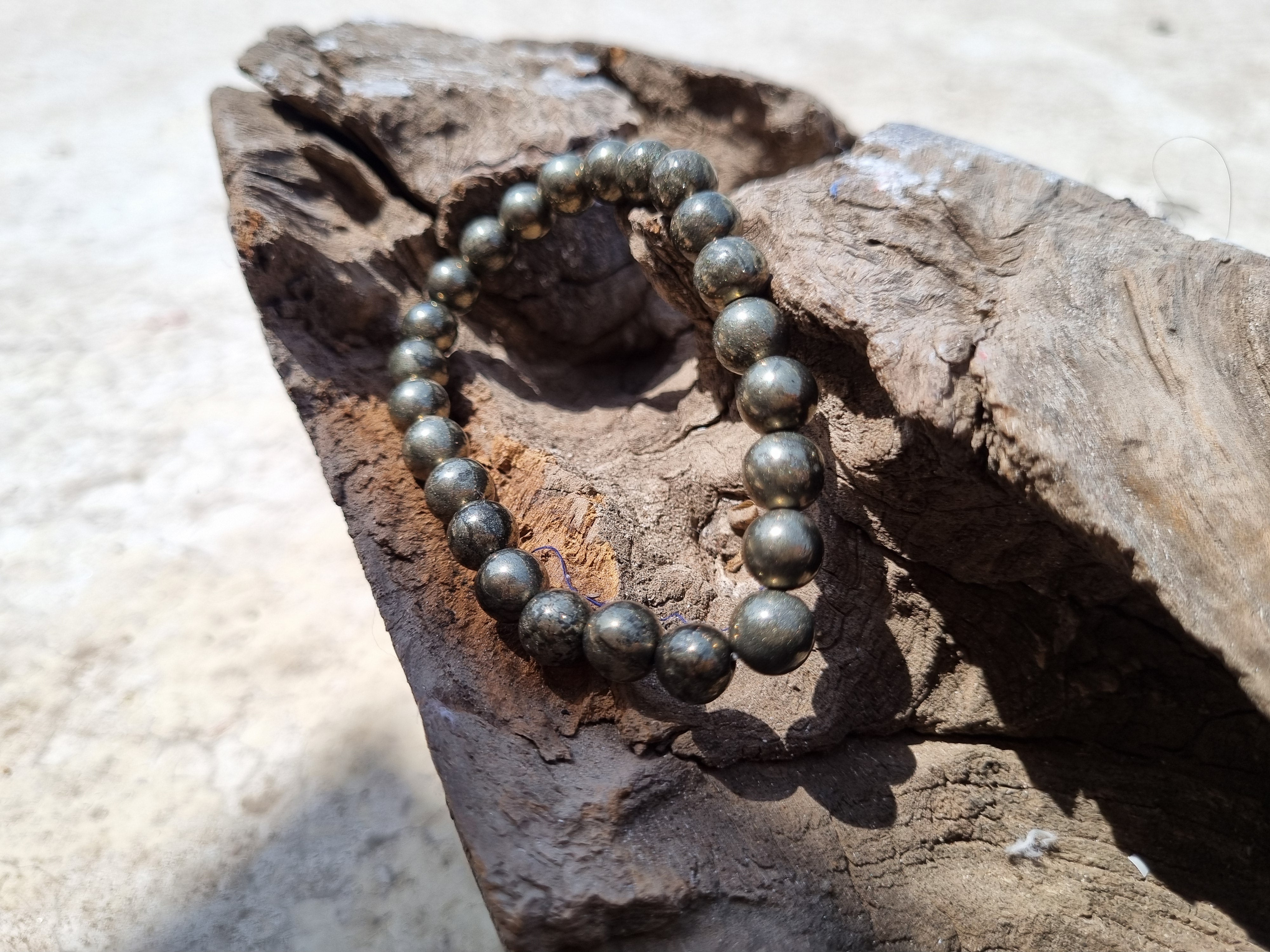 Natural Pyrite Bracelet | Money Magnet Stone | Wealth & Protection Crystal Bracelet | Energy Healing Jewelry for Success & Confidence